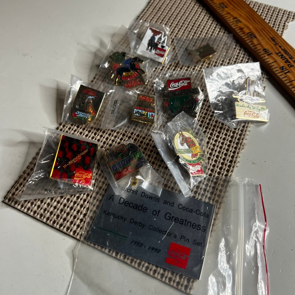 Coca-Cola Kentucky Derby Pin Set 1983-1992 A Decade of Greatness Churchill Downs
